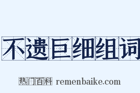 不遗巨细组词是什么意思的图片